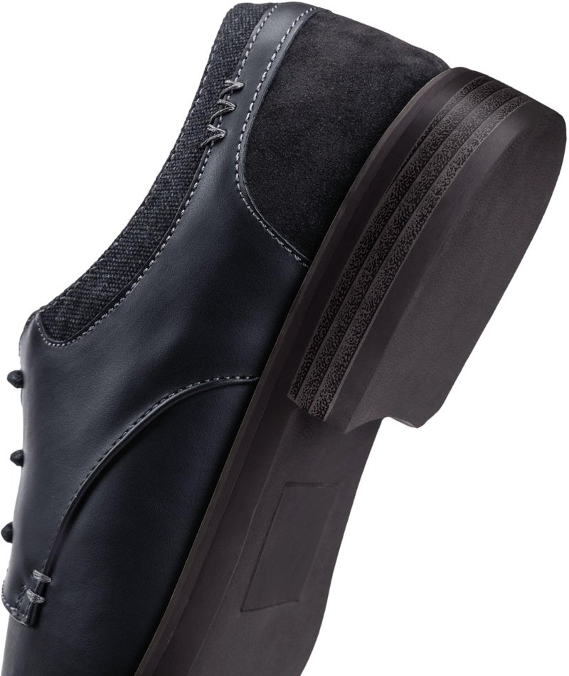 Jousen Mens Dress Shoes Plain Toe Business Casual Oxfords Black Dress Shoes for Men (AMY623 Black 9) - Image 3